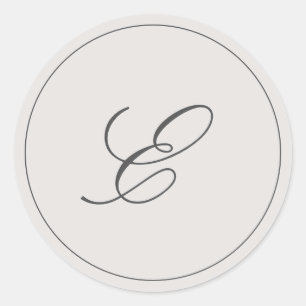 Adesivo Casamento Monograma Cinza Simples Elegante