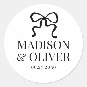 Adesivo Casamento Monograma Elegante e Caprichoso com Laço