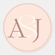 Casamento Monograma Minimalista Rosa Pêssego e Mau