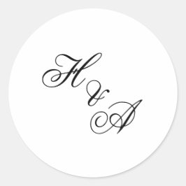 Adesivo Casamento Monograma Moderno e Elegante em Caligraf