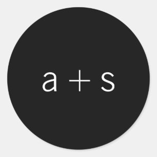 Adesivo Casamento Monograma Preto Minimalista
