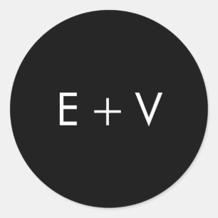 Adesivo Casamento Monograma Preto Moderno