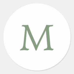 Adesivo Casamento Monograma Simples Jardim Verde e Branco