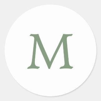 Adesivo Casamento Monograma Simples Jardim Verde e Branco
