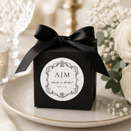Adesivo Casamento Monograma Vintage Elegante