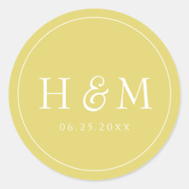 Adesivo Casamento Monogramado com Tipografia Simples e Ele