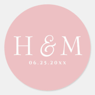 Adesivo Casamento Monogramado com Tipografia Simples e Ele