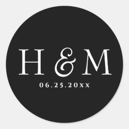 Adesivo Casamento Monogramado com Tipografia Simples e Ele