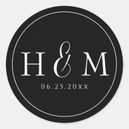 Adesivo Casamento Monogramado com Tipografia Simples e Ele