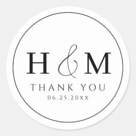 Adesivo Casamento Monogramado com Tipografia Simples e Ele