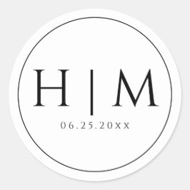 Adesivo Casamento Monogramado com Tipografia Simples e Ele