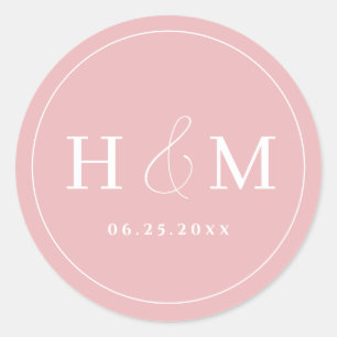 Adesivo Casamento Monogramado com Tipografia Simples e Ele