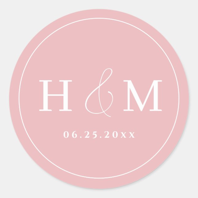 Adesivo Casamento Monogramado com Tipografia Simples e Ele (Frente)