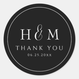 Adesivo Casamento Monogramado com Tipografia Simples e Ele