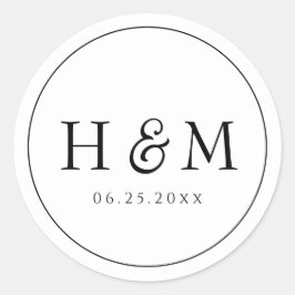 Adesivo Casamento Monogramado com Tipografia Simples e Ele