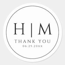 Adesivo Casamento Monogramado com Tipografia Simples e Ele