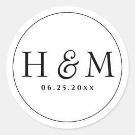 Adesivo Casamento Monogramado com Tipografia Simples e Ele