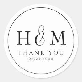 Adesivo Casamento Monogramado de Tipografia Simples e Eleg