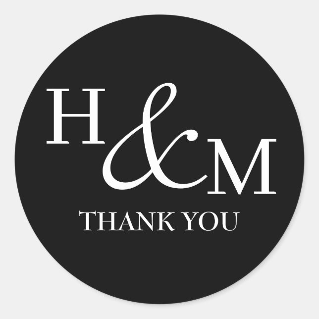 Adesivo Casamento Monogramado Moderno Simples e Elegante (Frente)