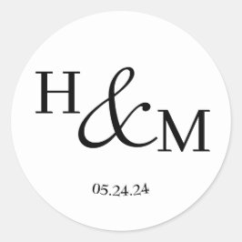Adesivo Casamento Monogramado Moderno Simples Elegante