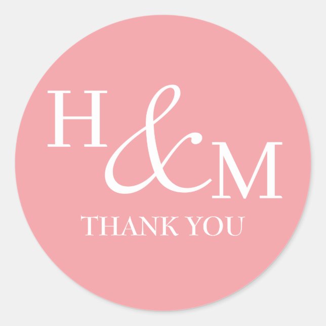 Adesivo Casamento Monogramado Simples Elegante Moderno (Frente)