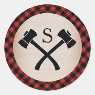 Adesivo Casamento Monogrammed do machado da xadrez do