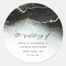 Adesivo Casamento Moody Mist Ombre Black Watercolor