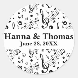 Adesivo Casamento Musical de Notas de Música