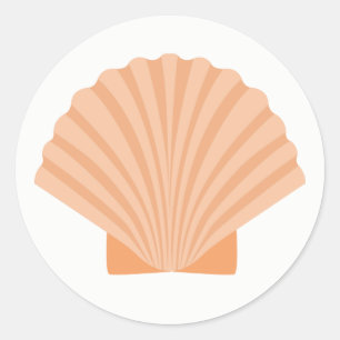 Adesivo Casamento na Praia com Conchas Laranja Náutico
