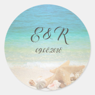 Adesivo Casamento na Praia Conchas Marinhas