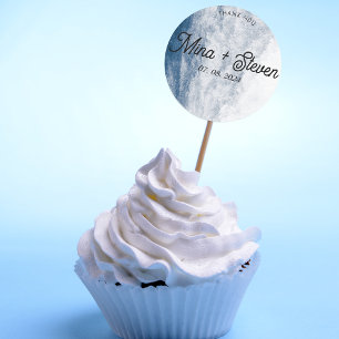 Adesivo Casamento na Praia do Oceano Costeiro Aquarela Azu
