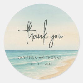 Adesivo Casamento na Praia Elopement Agradecimento