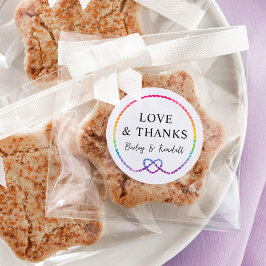 Adesivo Casamento Náutico LGBT do Coração Arco-Íris Obriga