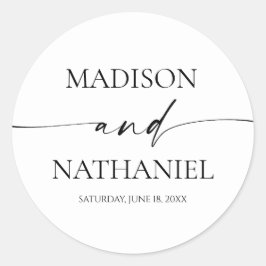 Adesivo Casamento Negra Branco Elegante Moderno Minimalist