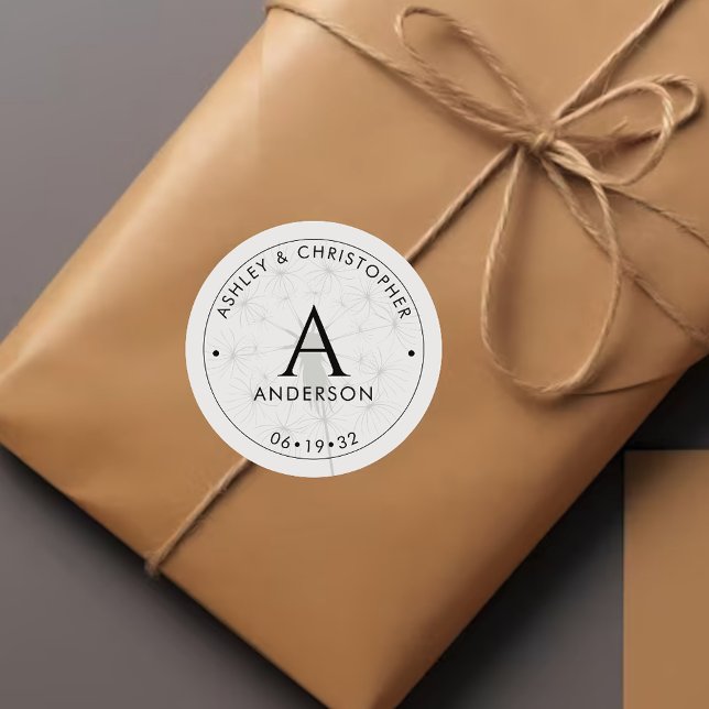 Adesivo Casamento Negra Elegante Moderno de Fumaça (Criador carregado)