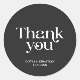 Adesivo Casamento Negro com Tipografia Minimalista Moderna