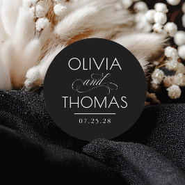 Adesivo Casamento Negro com Tipografia Minimalista Moderna