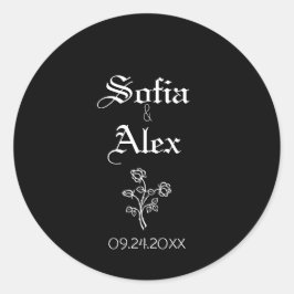 Adesivo Casamento negro de rosas de aquarela gótica