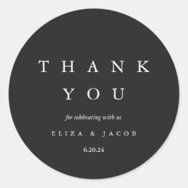 Adesivo Casamento Negro e Branco Elegante Obrigado