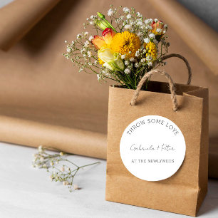 Adesivo Casamento Negro e Branco Minimalista Simples Obrig