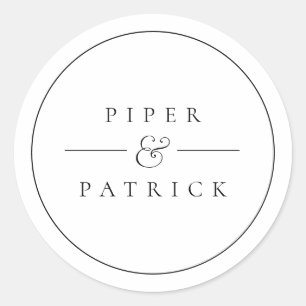 Adesivo Casamento Negro e Branco Moderno e Elegante Minima