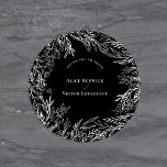 Adesivo Casamento Negro e Branco Obrigado<br><div class="desc">Este design do Black and White Greenery Graças ao Clássico Round Sticker oferece uma combinação clássica de tipografia minimalista simples com uma história neutra a preto e branco e um verde-arte em linha chic. Os adornos da silhueta de folha magnética estão arranjados para criar uma bela forma fluida que dispara...</div>