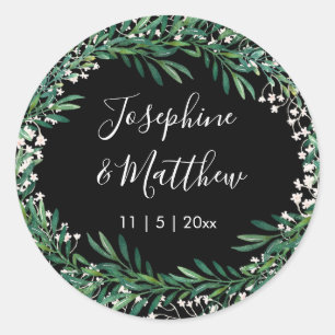 Adesivo Casamento Negro Greenery & Florets