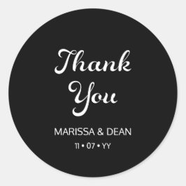 Adesivo Casamento Negro Minimalista Moderno com Script Fla