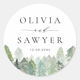 Adesivo Casamento no inverno de Água Neve Evergreen Woodla