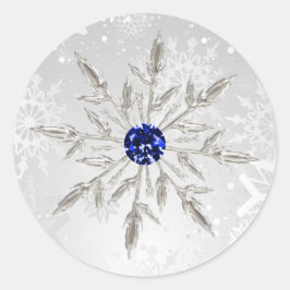 Adesivo casamento no inverno de flocos de neve azul-real p