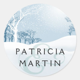 Adesivo Casamento no inverno de neve - azul-gelo