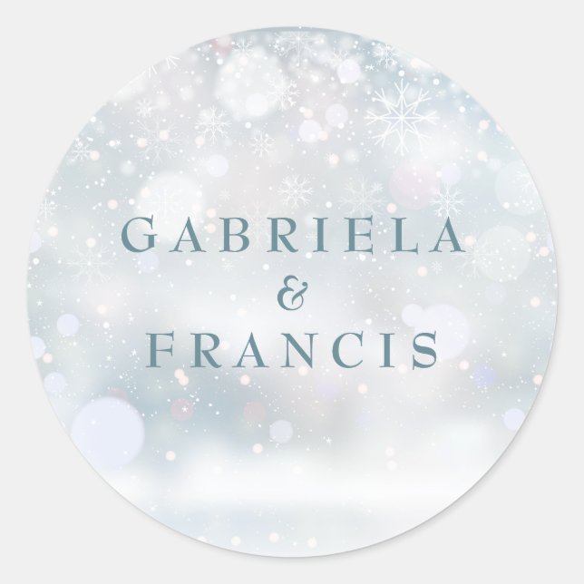 Adesivo Casamento no inverno Elegante First Snowflakes (Frente)