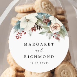 Adesivo Casamento no inverno Floral Azul Russo Dusty