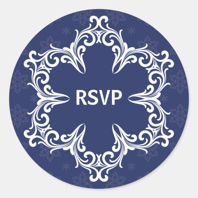Adesivo Casamento no inverno RSVP Sticker no Marinho (Frente)